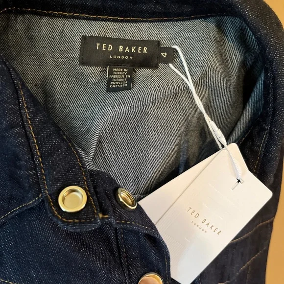 Ted Baker Size 4 (US 12) Denim Utility Mini Dress - Picture 5 of 7